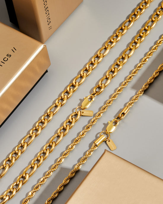 Fortress Rope and Figaro Chain Necklace